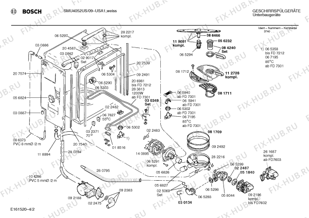 Схема №1 SMU4052US с изображением Панель для посудомойки Bosch 00284004