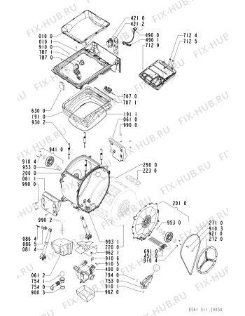 Схема №1 AWA 5115 с изображением Обшивка для стиральной машины Whirlpool 481245215597