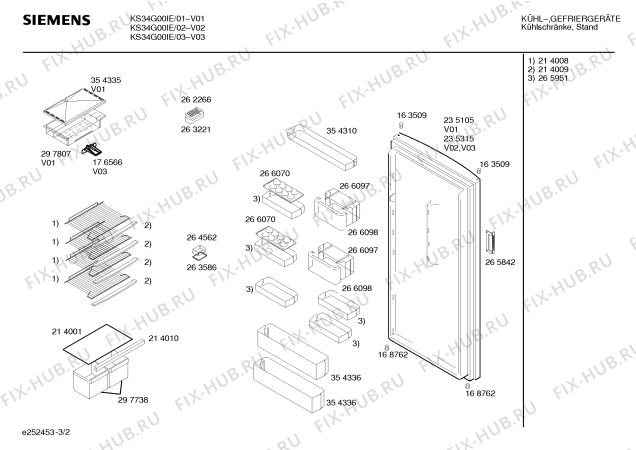 Схема №1 KS34G00IE с изображением Инструкция по эксплуатации для холодильной камеры Siemens 00523258