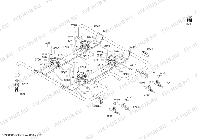 Схема №2 FRS3310GTL Profilo с изображением Панель управления для духового шкафа Bosch 00749562