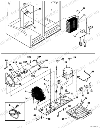 Взрыв-схема холодильника Frigidaire GPSZ25V9DS5 - Схема узла Cooling system 017
