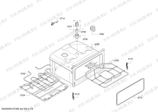 Схема №1 HBM56B551B с изображением Кольцо для плиты (духовки) Bosch 00627191