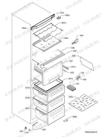 Взрыв-схема холодильника Electrolux ERB40402W8 - Схема узла Housing 001