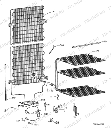 Взрыв-схема холодильника Zanussi ZRB936PXH2 - Схема узла Cooling system 017