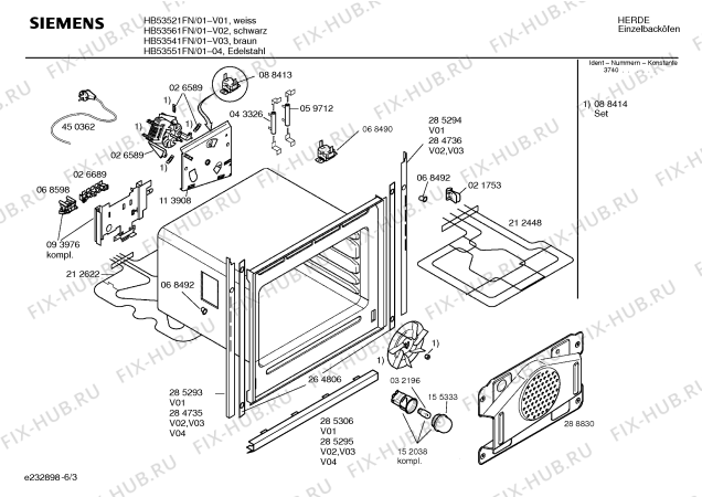 Схема №1 HB53551FN с изображением Инструкция по эксплуатации для духового шкафа Siemens 00522802