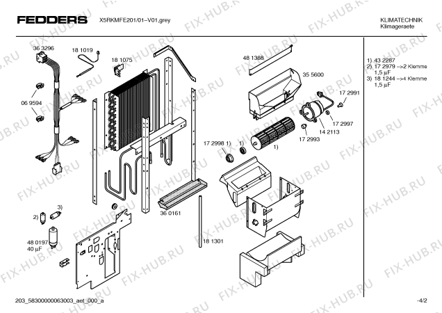 Схема №1 X5RKMFE201 Fedders с изображением Модуль для кондиционера Bosch 00482123