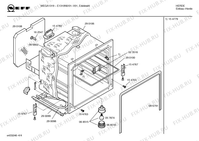 Схема №2 E1910N1 с изображением Панель управления для духового шкафа Bosch 00356362