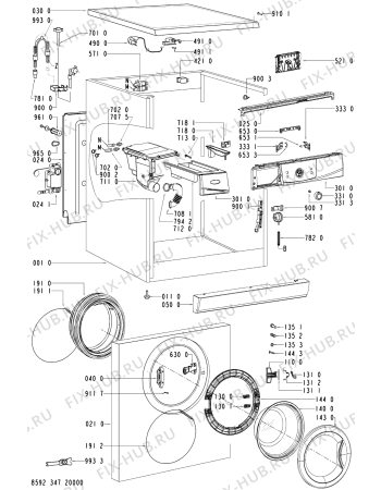 Схема №2 AWO/D 43115 с изображением Обшивка для стиральной машины Whirlpool 481245216806