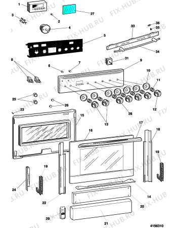 Взрыв-схема плиты (духовки) Indesit K644MSCWI (F029256) - Схема узла