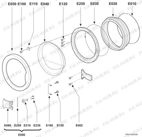 Взрыв-схема стиральной машины Zanussi ZWO181 - Схема узла Door