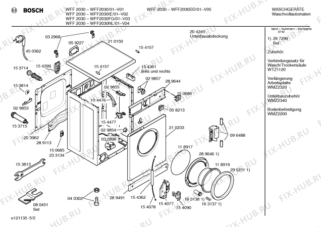 Взрыв-схема стиральной машины Bosch WFF2030FG WFF2030 - Схема узла 02