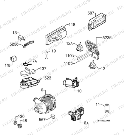 Взрыв-схема посудомоечной машины Privileg 583295_11076 - Схема узла Electrical equipment 268