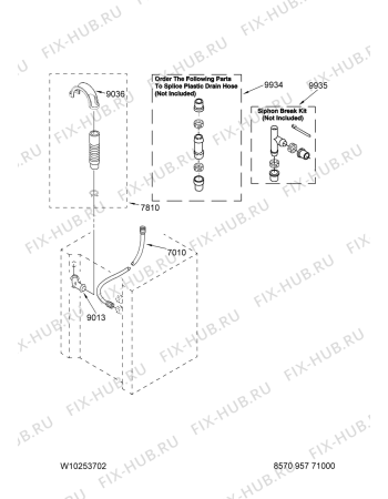 Схема №2 3LTE5243 AWM 911 с изображением Шланг для стиралки Whirlpool 481953028964