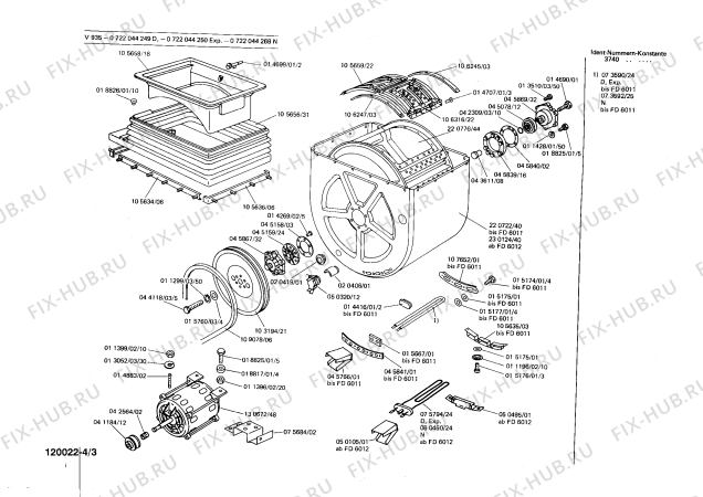 Взрыв-схема стиральной машины Bosch 0722044250 V935 - Схема узла 03