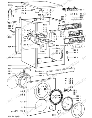 Схема №1 WAK 6550 с изображением Обшивка для стиралки Whirlpool 481245212021