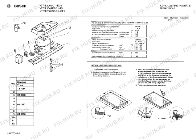 Взрыв-схема холодильника Bosch GTN2002SF - Схема узла 02