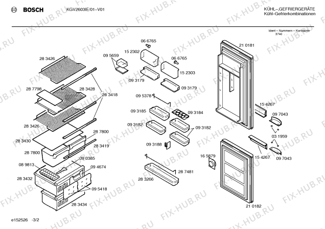 Взрыв-схема холодильника Bosch KGV2603IE - Схема узла 02