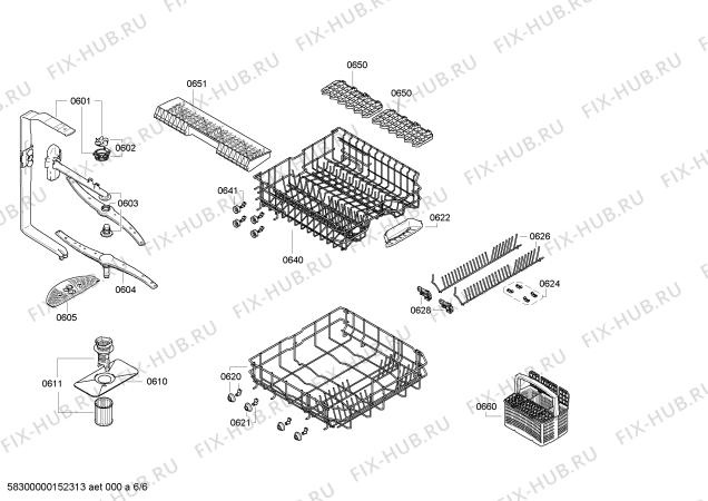 Схема №1 3VS502IA с изображением Набор кнопок для посудомойки Bosch 00616162