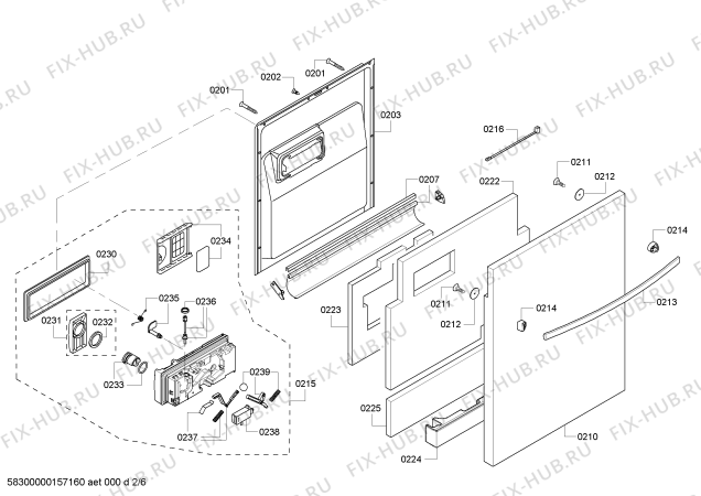 Схема №1 SHX55R52UC SilencePlus 46 dBA с изображением Панель управления для посудомойки Bosch 00686861