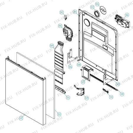 Взрыв-схема посудомоечной машины Gorenje D720 SF   -White Bi (177023, DW20.1) - Схема узла 05