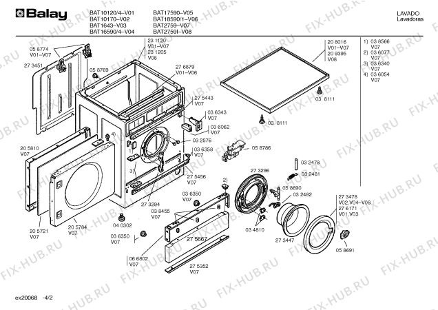 Схема №1 T8157 с изображением Гайка для стиралки Bosch 00038072