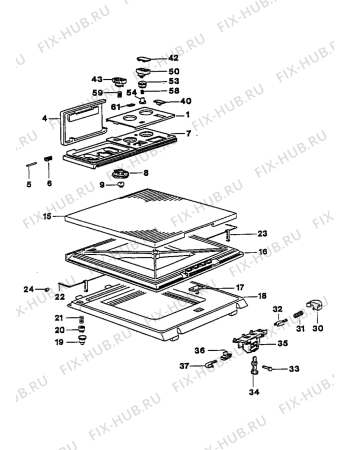 Взрыв-схема стиральной машины Zanussi ZK842 - Схема узла Control panel and lid