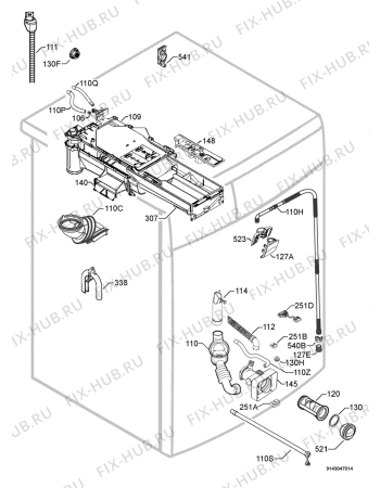 Взрыв-схема стиральной машины John Lewis JLWM1406 - Схема узла Hydraulic System 272