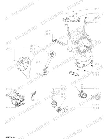 Схема №1 AWC 7103 D с изображением Ручка (крючок) люка для стиралки Whirlpool 481010778003