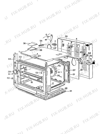 Взрыв-схема плиты (духовки) Electrolux CO1060P1 - Схема узла Oven equipment