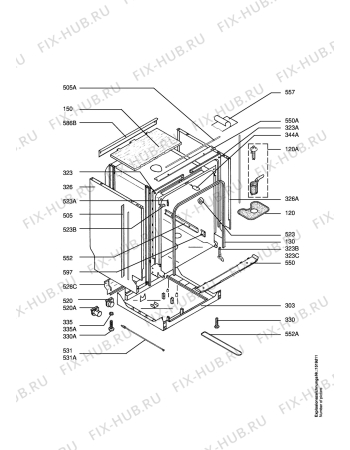 Взрыв-схема посудомоечной машины Juno JSI6562B - Схема узла Housing 001