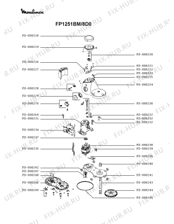 Схема №1 FP1251BM/8D0 с изображением Полуось для кухонного измельчителя Moulinex FS-000256