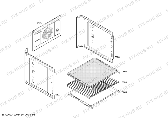 Взрыв-схема плиты (духовки) Bosch HBN424320E - Схема узла 06