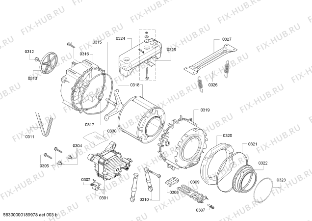 Взрыв-схема стиральной машины Bosch WAN24250IL - Схема узла 03