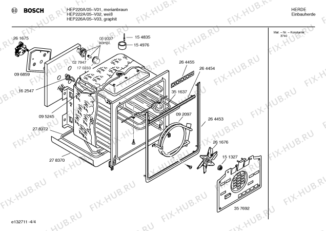 Схема №1 HEP222A с изображением Инструкция по эксплуатации для духового шкафа Bosch 00520717