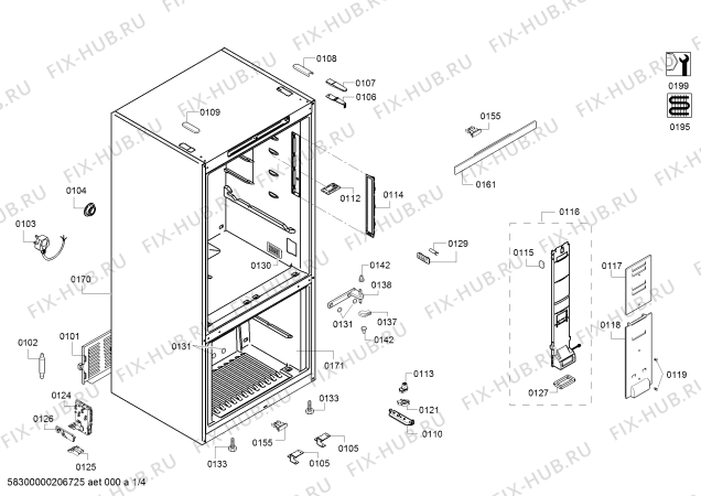 Схема №1 KGD76AW304, Bosch с изображением Панель для холодильника Bosch 11020602