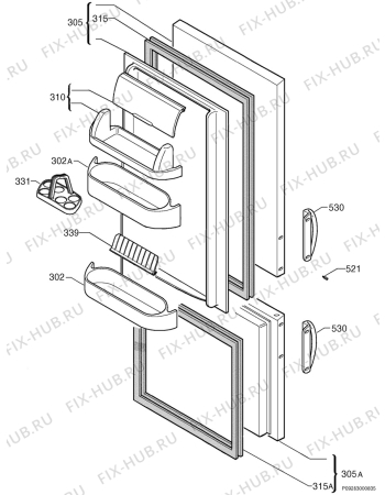 Взрыв-схема холодильника Electrolux ER8365B00 - Схема узла Door 003