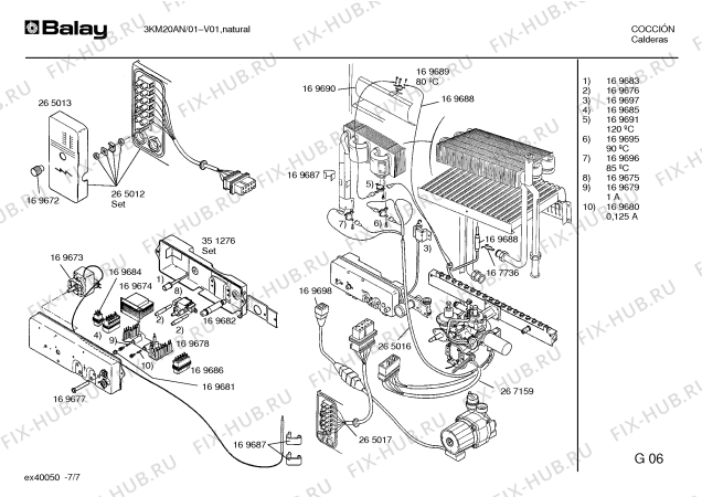 Взрыв-схема водонагревателя Balay 3KM20AN - Схема узла 07