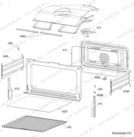 Взрыв-схема плиты (духовки) Aeg BOCHMGM - Схема узла Oven