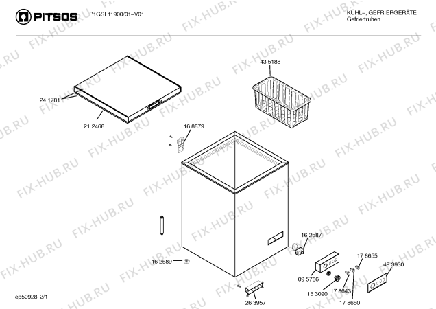 Схема №1 P1GSL11900 с изображением Крышка для холодильной камеры Bosch 00241781