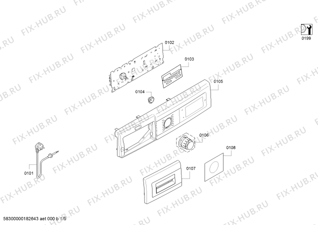 Схема №1 WAT284B9SN Zoellner-F с изображением Наклейка для стиралки Bosch 00637736