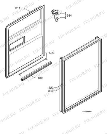 Взрыв-схема посудомоечной машины Rex P463B - Схема узла Door 003