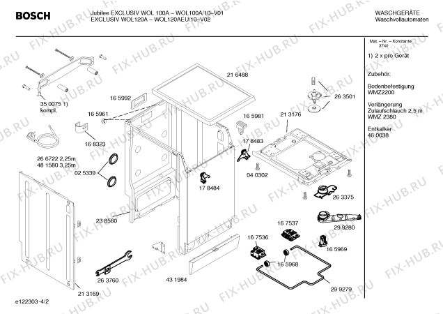 Схема №1 WOL120AEU EXCLUSIV WOL120A с изображением Инструкция по установке/монтажу для стиралки Bosch 00584711