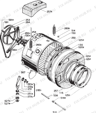 Взрыв-схема стиральной машины Elektro Helios EH2200T - Схема узла Functional parts 267