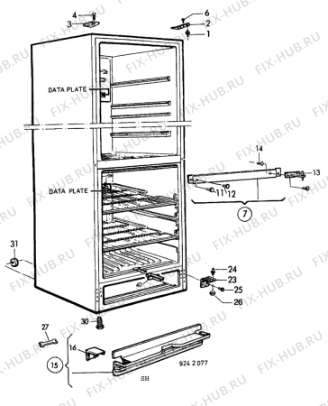 Взрыв-схема холодильника Electrolux RC3525W - Схема узла C10 Cabinet