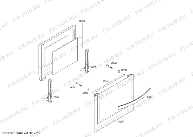 Схема №1 3HB506XP horno.balay.2d.indp.CFm.E0_CIF.inox с изображением Передняя часть корпуса для электропечи Bosch 00700412