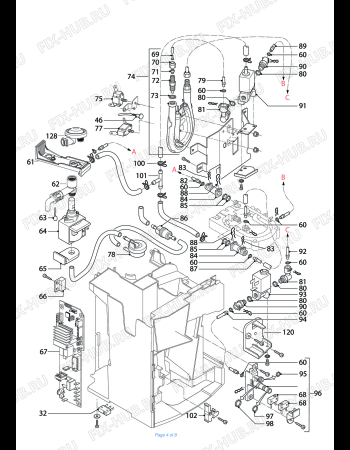 Взрыв-схема кофеварки (кофемашины) DELONGHI GRAN DAMA DIGITAL SUPER AUTOMATIC  ESAM6620 - Схема узла 4