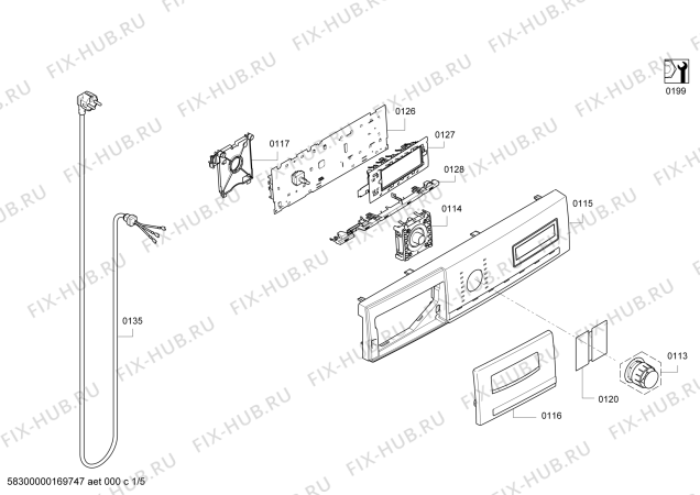 Схема №2 WM12Y591OE IQ800 Made in Germany 9kg с изображением Панель управления для стиральной машины Siemens 00798872