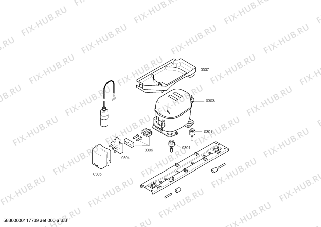 Взрыв-схема холодильника Bosch KSR30430ME - Схема узла 03