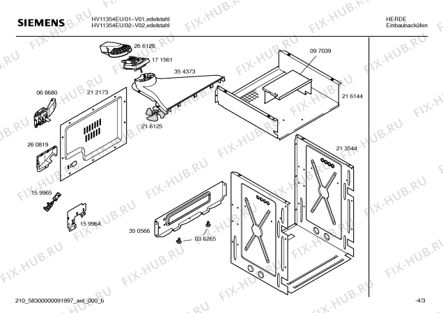 Схема №1 HV11354EU с изображением Инструкция по эксплуатации для плиты (духовки) Siemens 00582419