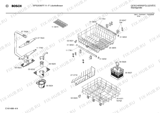 Схема №1 SPS2036FF с изображением Столешница для посудомойки Bosch 00207532